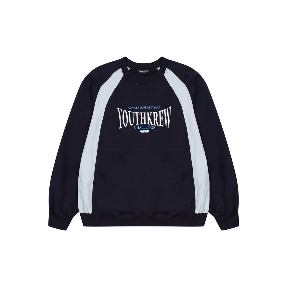 ユースクルー YK サイドクルーネックネイビー