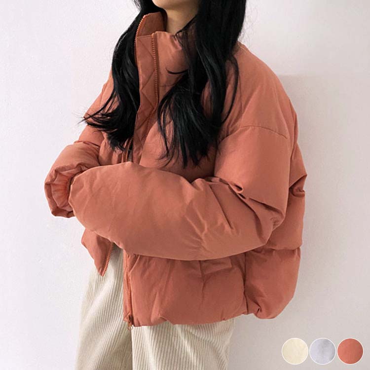 中綿ジャケット レディース コ－ト スタンドカラー ショート丈 ハイネック アウター 中綿 ブルゾン