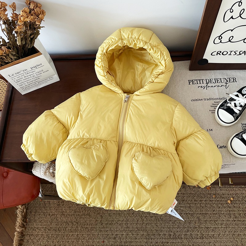 子供用ダウンジャケット冬の子供用ダウンジャケット新国標90白アヒル毛の赤ちゃん用フード付き子供用コート