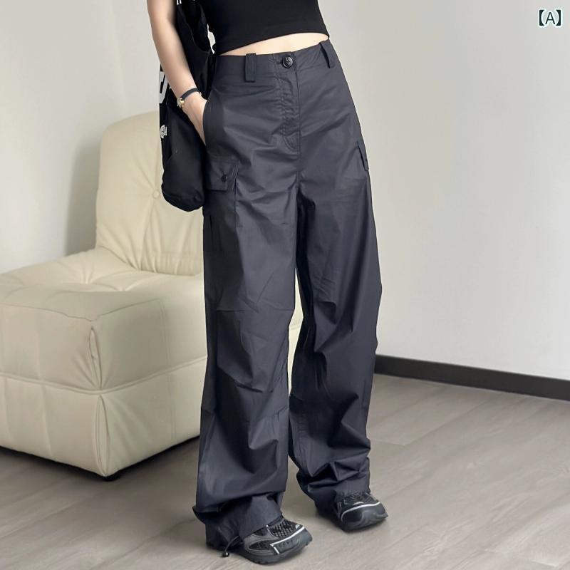 カーゴパンツ　メンズ　レディース の 品々を あなたの 身体に 溶接 して下さい マルチ ポケット ワイド レッグ 立体的な プリーツ カフス カジュアルの パラシュート オーバー オール