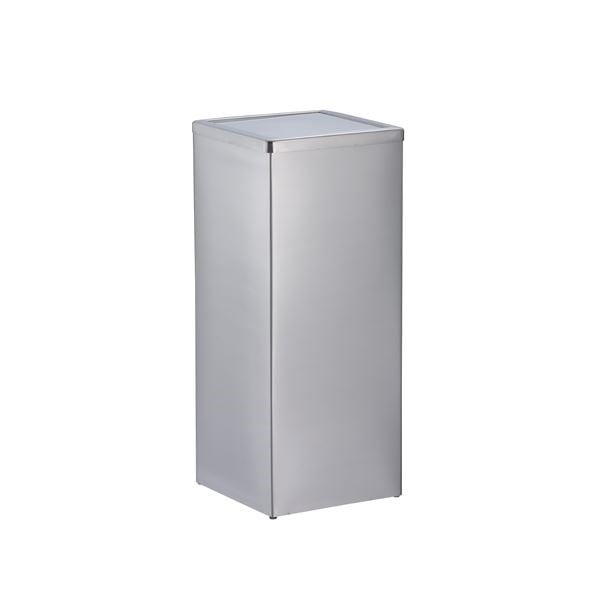 屋内用 ダストボックス/ゴミ箱 角型 約20L ステンレス製 中カゴ底ゴム付き 市販20L用ポリ袋使用可 店舗 オフィス 施設