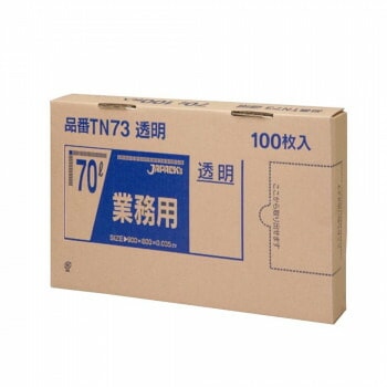 ジャパックス BOXシリーズポリ袋70L 透明 100枚x4箱 TN73