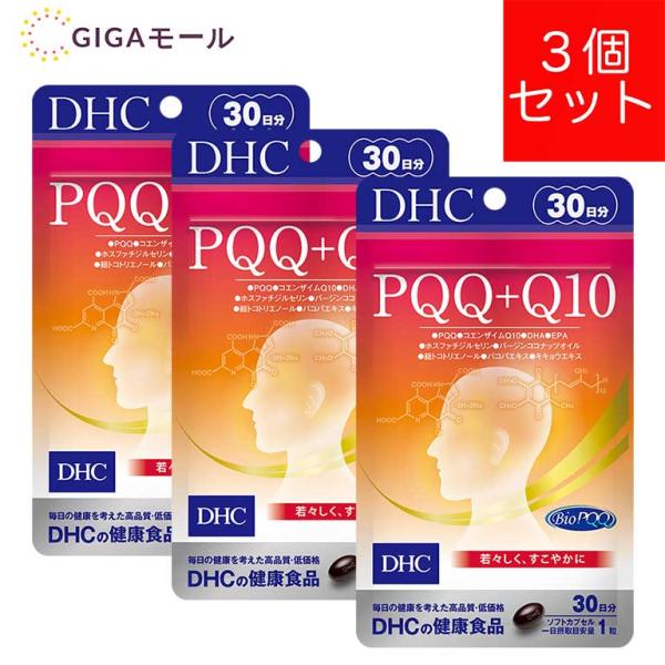 DHC PQQ＋Q10 90日分 日本初 新成分配合 すっきり冴えた若々しさに 30日分3個セット