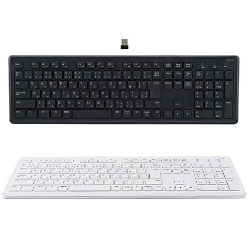 超静音 無線フルキーボード FKB-R249　Copilotキー搭載　2.4GHz 無線　テンキー付き　静音メンブレン方式　Windows11対応