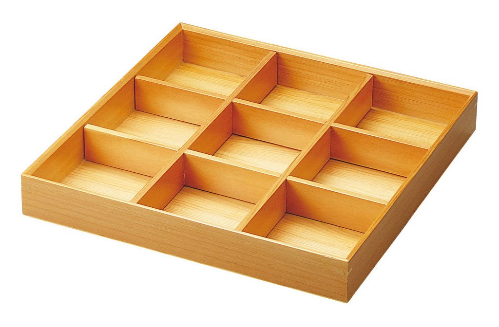 ヤマコー 木和美・ミニ九ッ切弁当 約31x31xH4.8cm