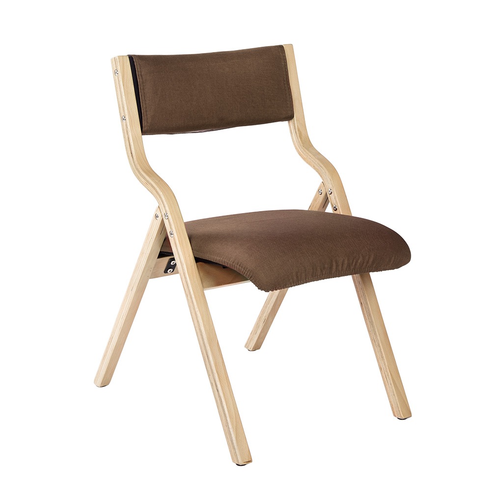 ブラウン ダイニングチェア 木製 椅子 完成品 介護チェア イス 折りたたみチェア カバー洗える　7色選択可能 リビング