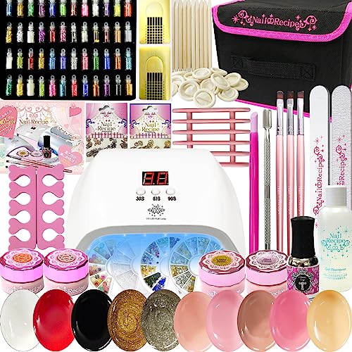 Nail Recipe(ネイルレシピ) ジェルネイル セット セルフネイル 初心者 カラージェル付き ギフト (36WライトAセット)