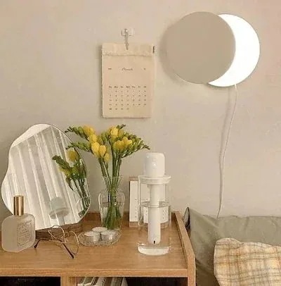 ムードランプ 間接照明 韓国インテリア ライト 月食ライト プリーツラン3631 壁掛け