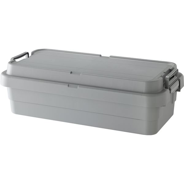 (2個セット)収納ボックス 収納ケース 浅型 40L 幅78×奥行39×高さ24cm グレー ふた付き トランクカーゴ LOW アウトドア キャンプ