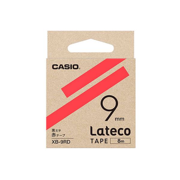 (5個セット) カシオ計算機 Lateco 詰め替え用テープ 9mm 赤テープ 黒文字 XB-9RDX5