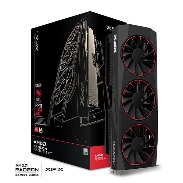 XFX RX-97TMAQKB9-GP/U ブラック Quicksilver RX 9070XT Magnetic Air Edition グラフィックボード