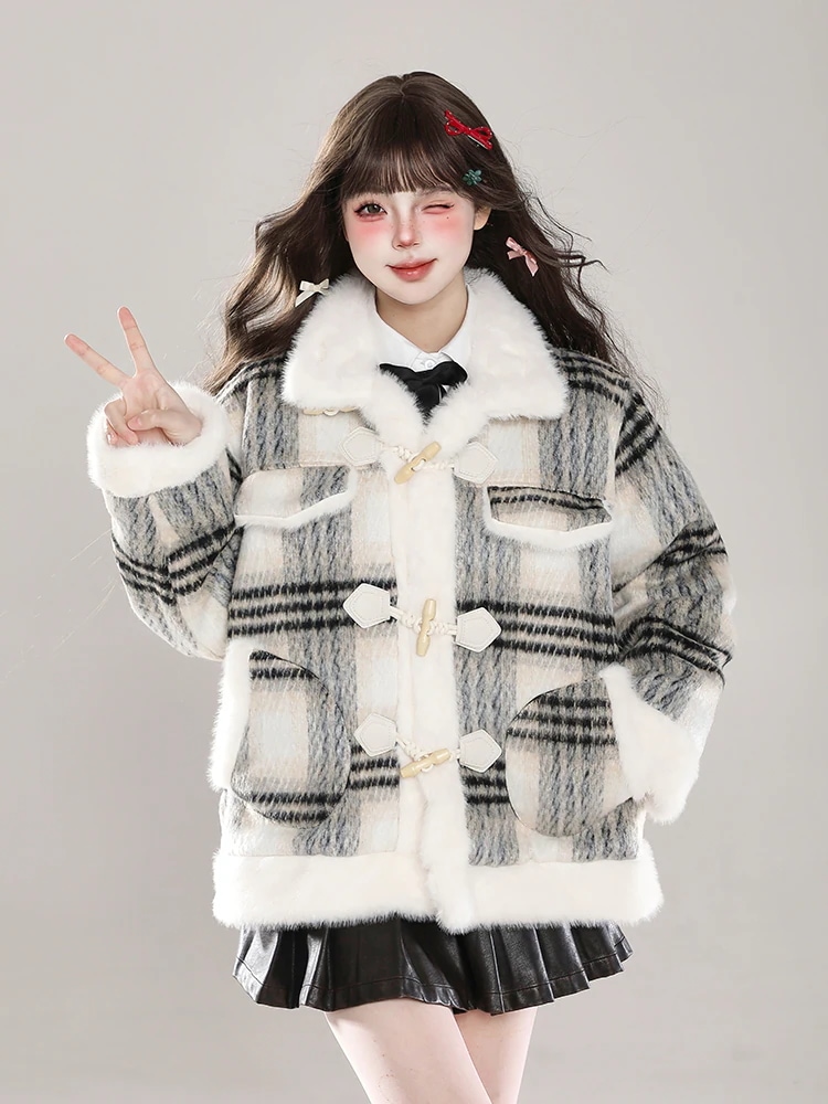 あたたかい冬 韓国防寒あったか暖かいかわいい厚手アウター白羽織るハイネックファッション系大人ゆったりカジュアルストリートスタンドネックにサイズ丈シルエットレディース黑 ふっくら中綿 2025秋冬