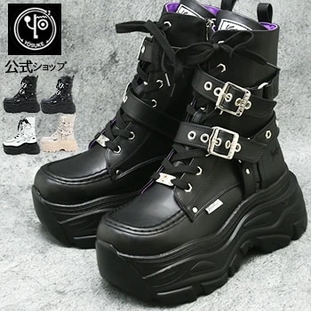 ヨースケ 厚底スニーカー レディース 厚底ブーツ 9cm 厚底フラットトラックソール 【公式SHOP特典キズ補修液付】