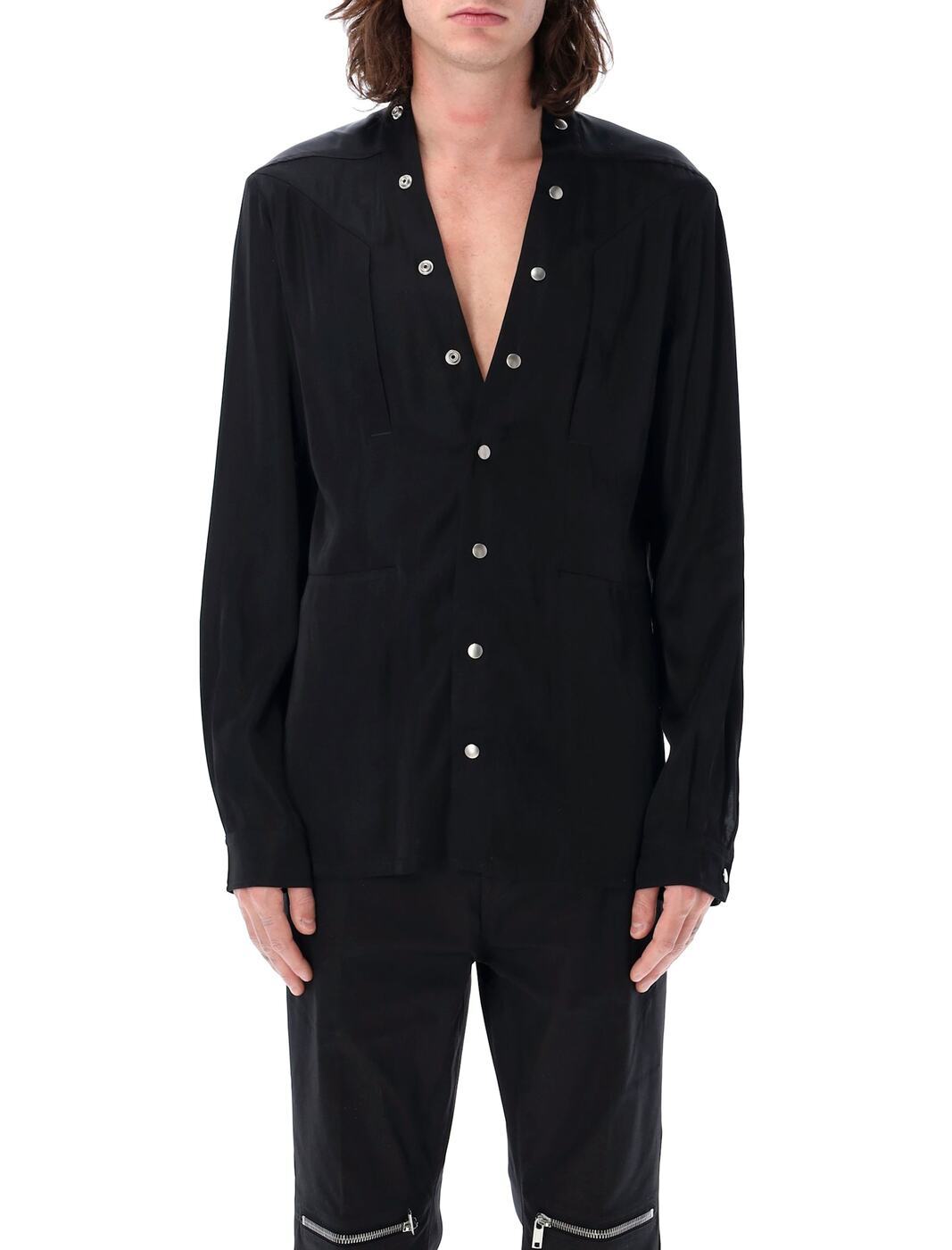 RU01E5287SCH09 ブラック 春夏2025 シャツ メンズ ia