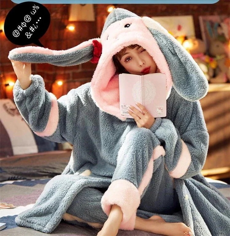 ナイトガウン ラインを美しく演出韓国ファッション 女性 バスローブ ロングスタイル ウェア プラスフリース かわいパジャマ 厚みのある と フランネル