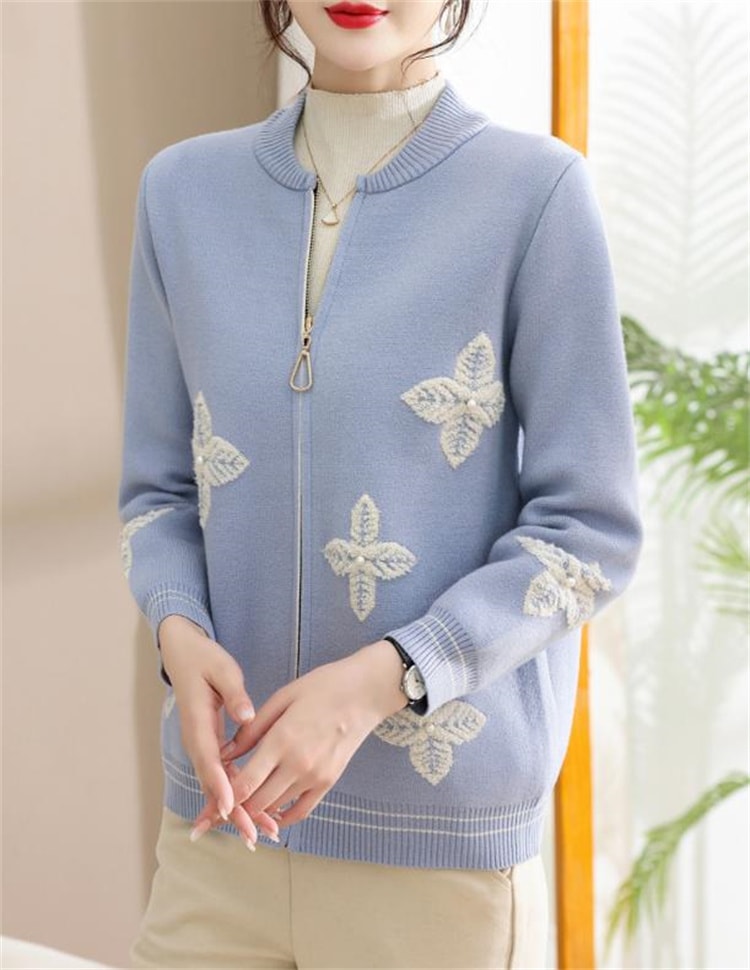 激安セール セーター カジュアル ジャケット 感謝祭 ニットトップス お母さん服 秋服 短いスタイル ニットコート 40-50歳 カジュアル カーディガン 野球シャツ 中高年 女装