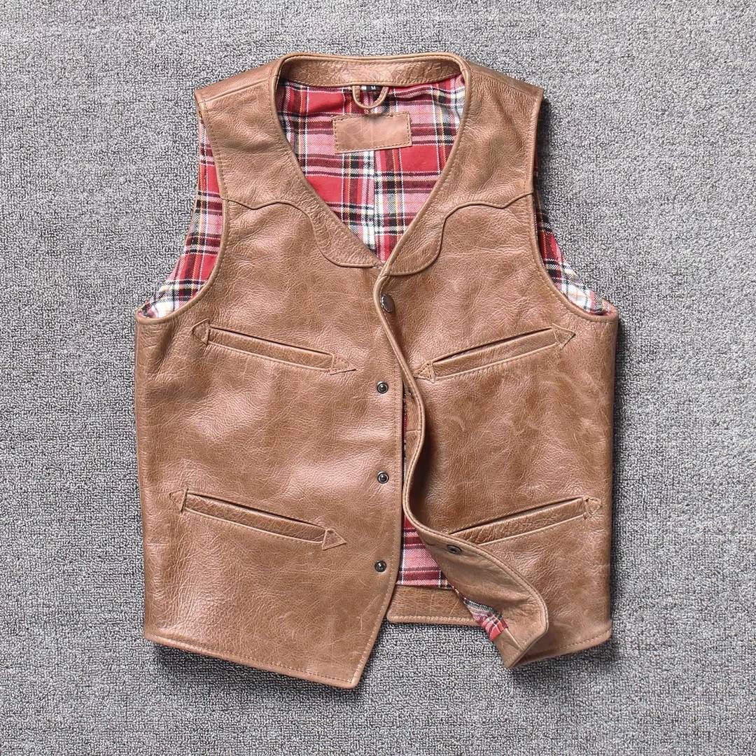 レザーベスト メンズ ベスト 本革 牛革 高級レザー ジレベスト チョッキ バイク用ベスト 通勤 カジュアル フォーマル 大きいサイズ