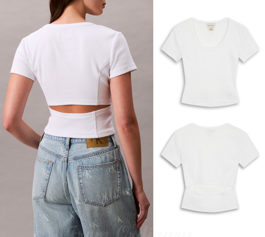 オープンバッククロップドTシャツ (47C263G-YAA)