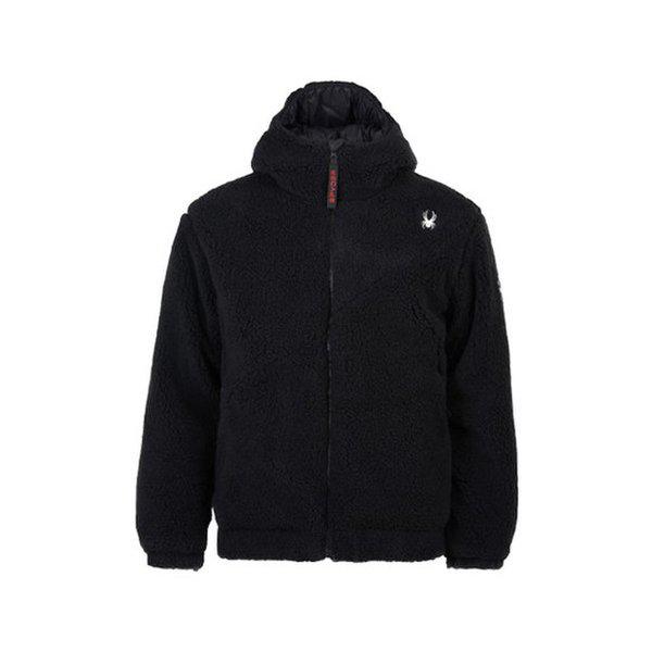 共用フリースパッド入りフード付きジップアップジャケットFM1SPIWCNJK222U-BLK