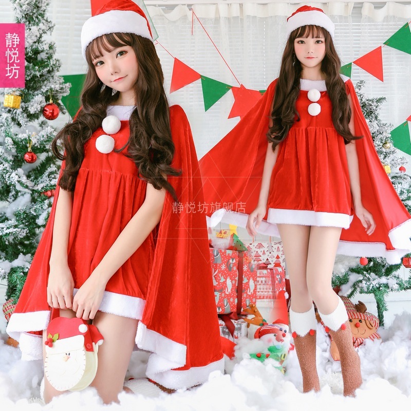 日本 楽天 ケープ ドレス ケープ クリスマス コスチューム ケープ サンタクロース コスプレ クリスマス ドレス ドレス