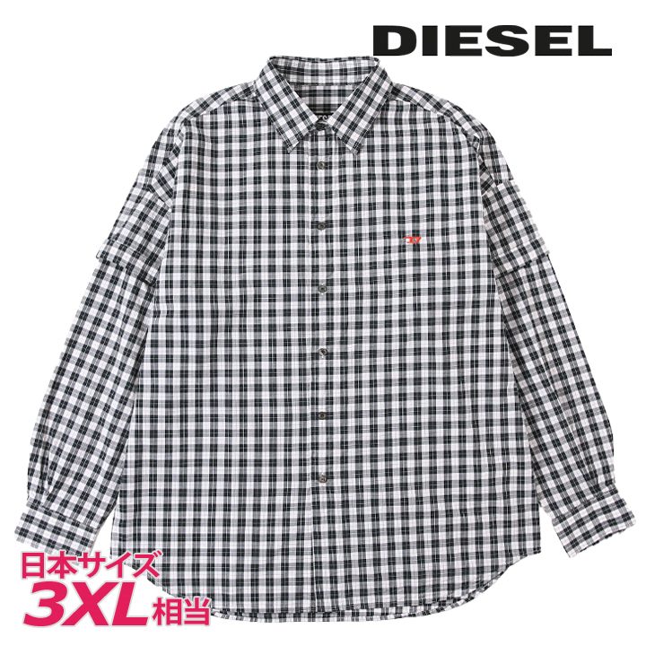 長袖コットンシャツ メンズ S-DOUBLER チェック柄 ダブルスリーブ die-m-t-f4-34k