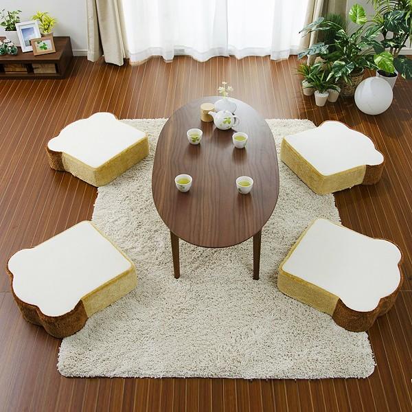 クッション 座布団 おもしろ パン 食パン トースト かわいい フロアクッション パンクッション 2枚セット