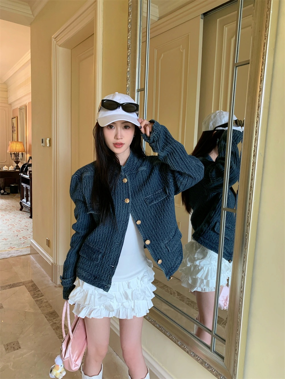 2025春夏 デニムジャケット 羽織り 春服 カジュアル デニム スポーティー 可愛い 大人ショートアウター かっこいい