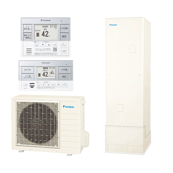 EQA46YFV + コミュニケーションリモコン + 脚部化粧カバー Aシリーズ エコキュート パワフルシャワー フルオート 460L(4～7人向け) 角型 メーカー直送