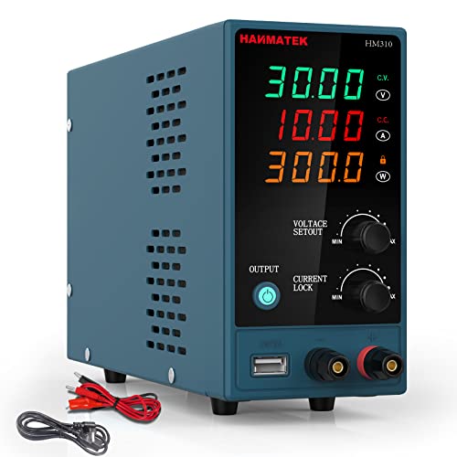 HANMATEK 可変直流安定化電源 DC電源（0-30 V 0-10 A） 電圧＆電流安定電源 低