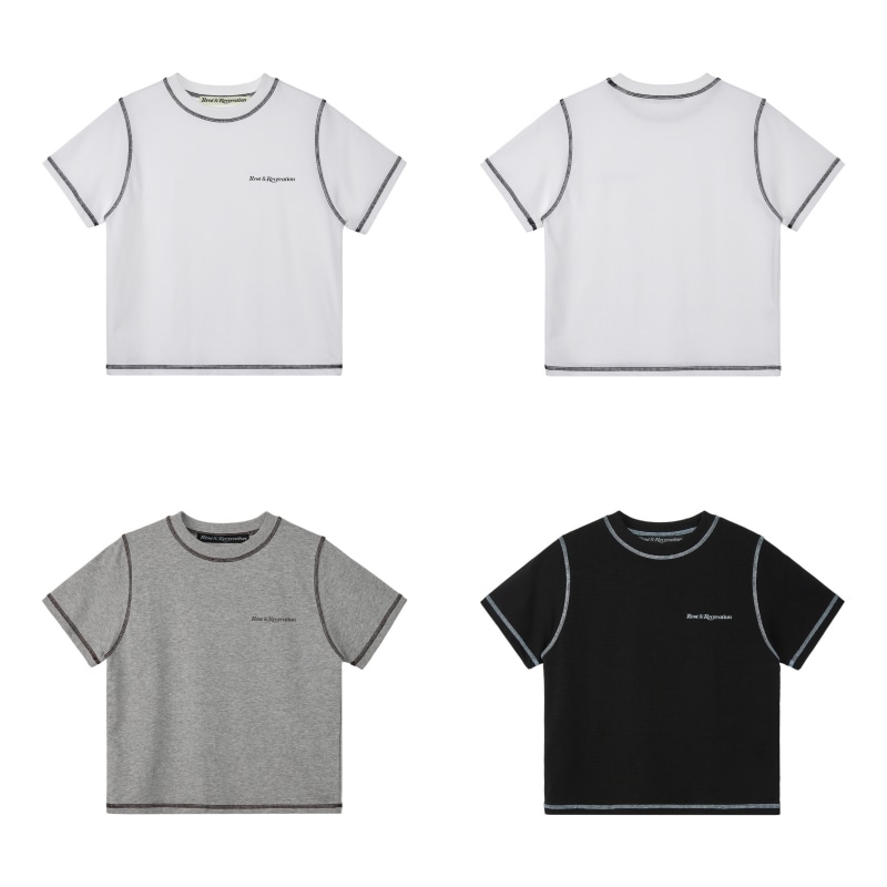 【REST&RECREATION】 COLOR STITCH T-SHIRT : 3COLORS