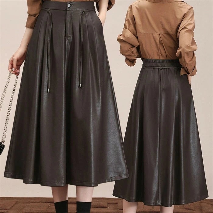 人気新作 レザー スカート レディース レザースカート フレアスカート フレア ミドル丈 ミドル ボトムス 上品 無地 シンプル 大人 きれいめ 脚長効果 秋冬 秋 冬 おしゃれ オフィス カジュアル