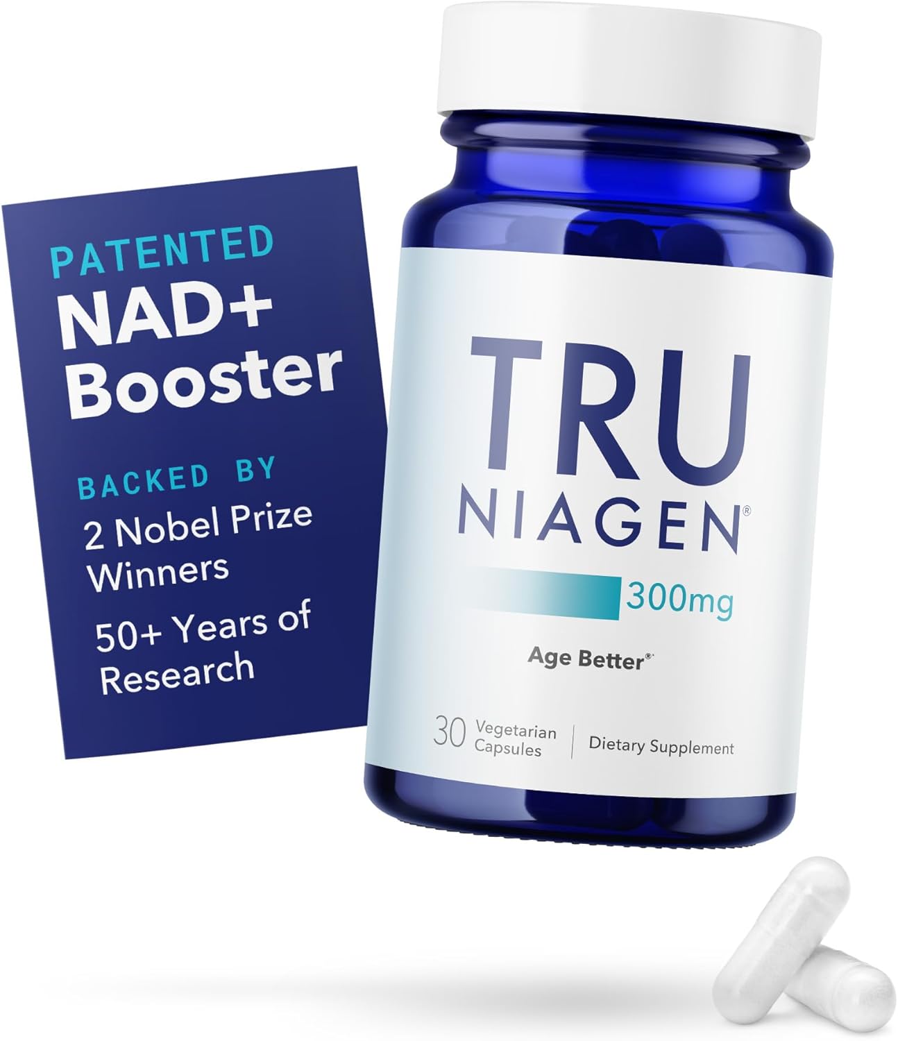 TRU NIAGEN Patented NAD+ Supplement for Anti Aging and Cell Regeneration, 300 mg Niagen, 30 Servings