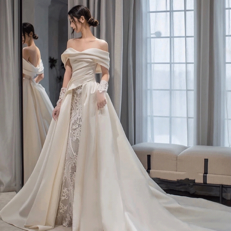 パーティードレス ウェディングドレス 新作 白 高級感 ロングワンピース 結婚式 花嫁 成人式 お呼ばれ ウェディング 演奏会 二次会 前撮り ワンピース ロングドレス