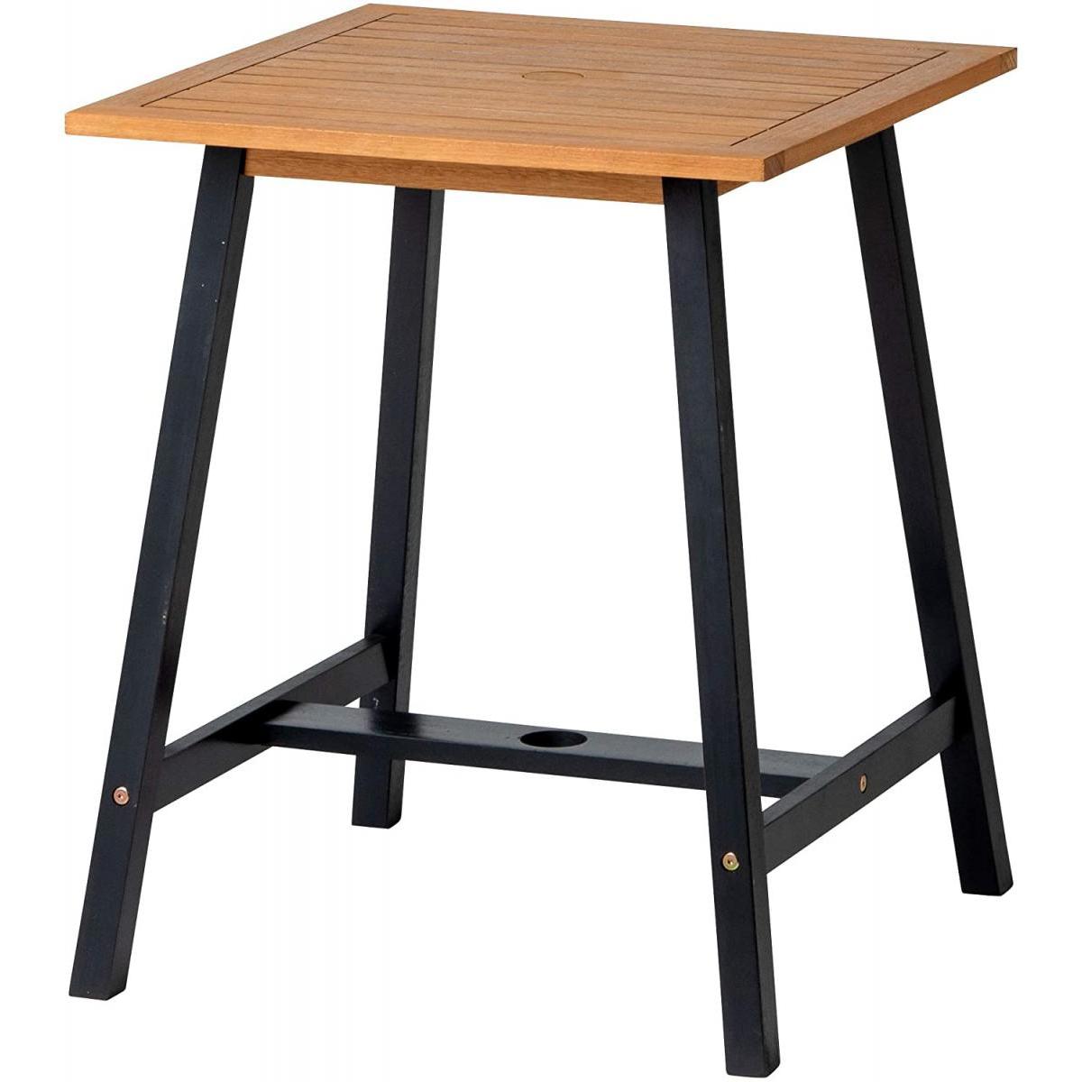 タカショー Takasho ノワール MWF-28TCG 組立式 ガーデンテーブル 庭 パラソル穴 屋外 シンプル ナチュラル 天然木 ユーカリ