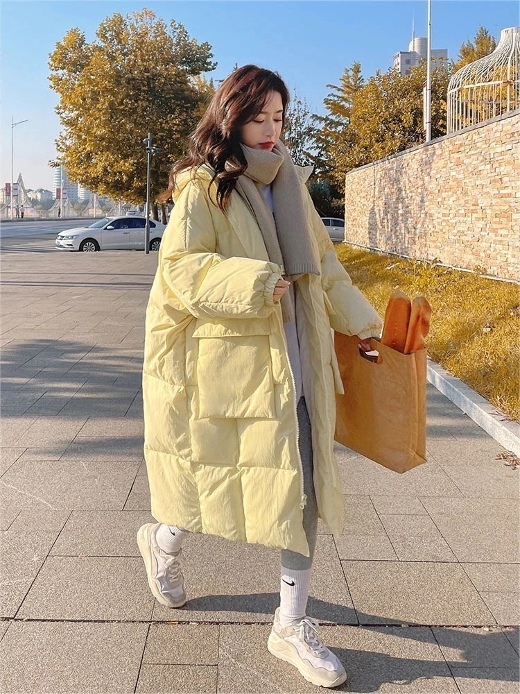 ジャケット 冬アウター ダウンジャケット セミロング 韓国版ゆったりとしたパン服 綿の服