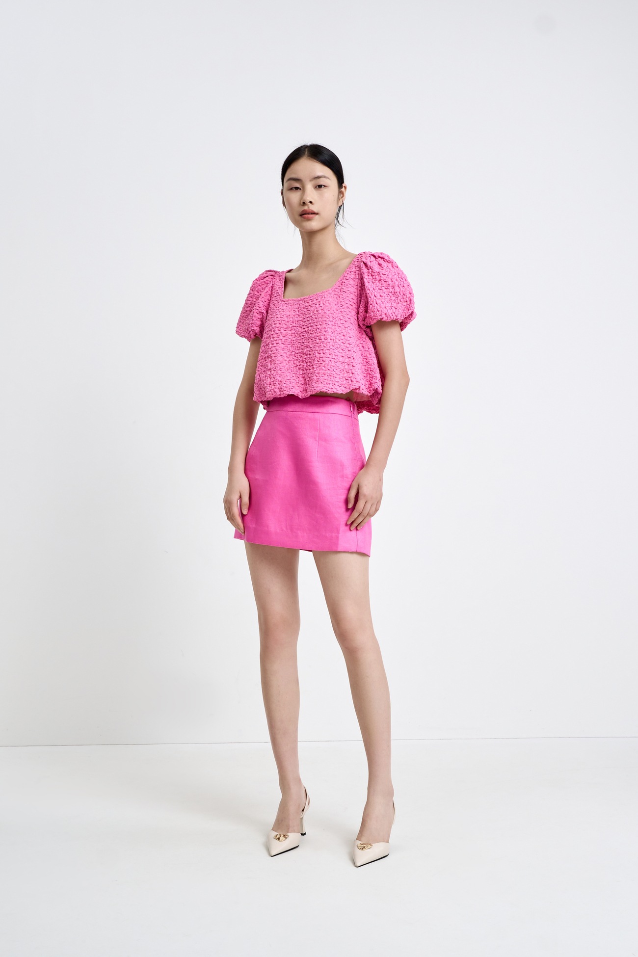 秋 婦人服 スウィート ピュア デザイア プリーツ 薄手 半袖 Tシャツ ライトピンク XS S M L XL トップス 袖あり 半袖 かわいい 大人可愛い きれいめ シンプル 大人 上品 おしゃれ