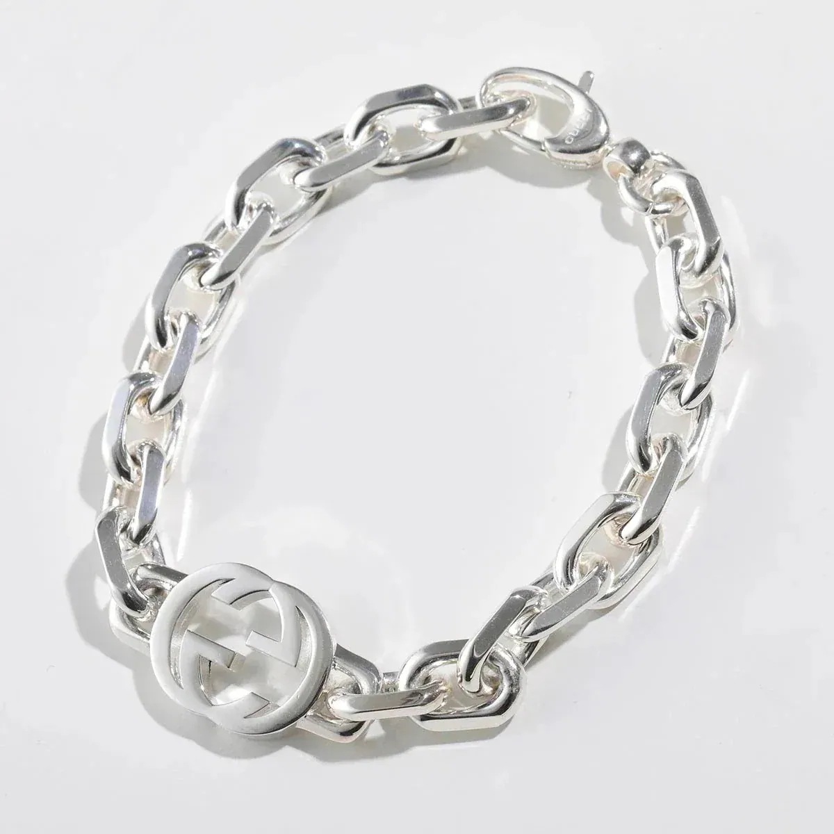 GUCCI グッチ ブレスレット 627068 J8400 メンズ インターロッキングG チェーン スターリングシルバー アクセサリー 8106