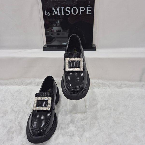 By 女性 ジュエリー装飾ポイント ローファー 112HT419SS009 BLACK 2 JJ