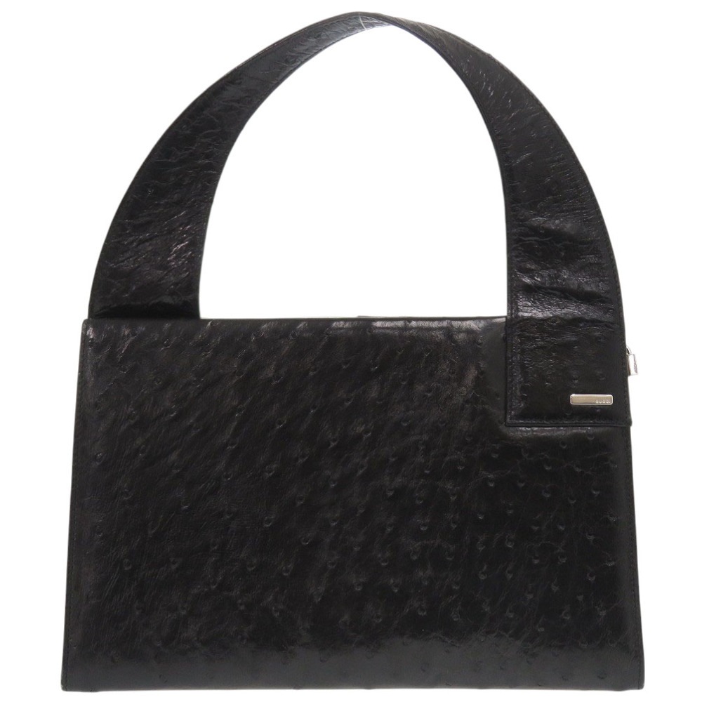 美品 001 3117 ハンドバッグ オーストリッチ ブラック 1736【中古】 レディース 32,500円