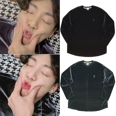 ジョングク着用 ☆DROP-SHOULDER VELVET TEE 男女兼用 人気 BTS ジョングク着用/ DROP-SHOULDER VELVET TEE /ユニセックス