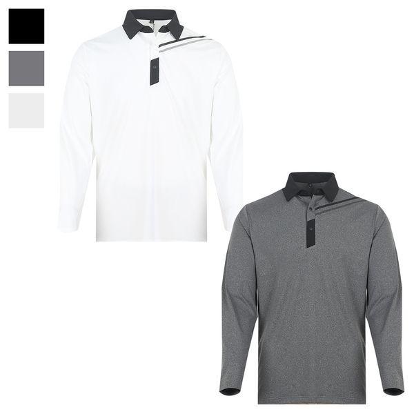 メンズプレミアムゴルフカラネック長袖TシャツBM TSA 863_P407980605