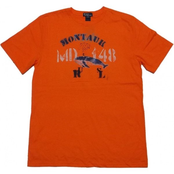 ボーイズサイズ 半袖 プリント Tシャツ オレンジ boys PR2-325