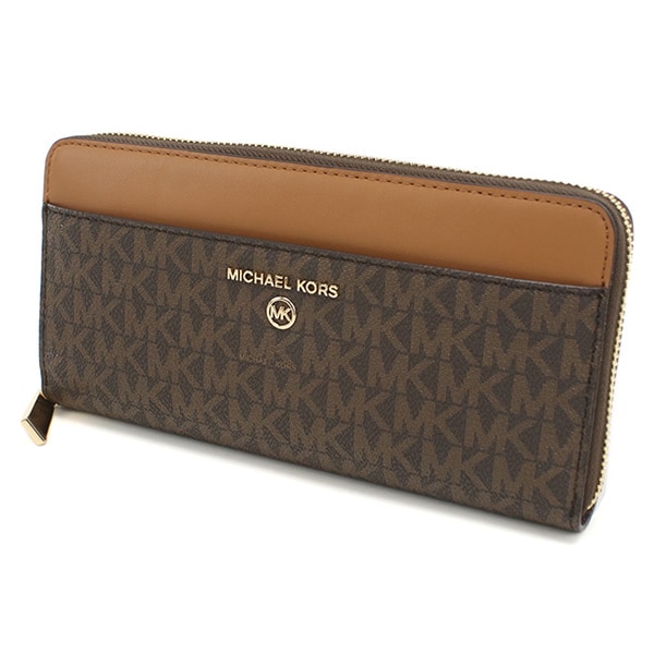 ラウンドファスナー長財布 32T0GT9E8B JET SET CHARM BRN-ACORN ブラウン レディース