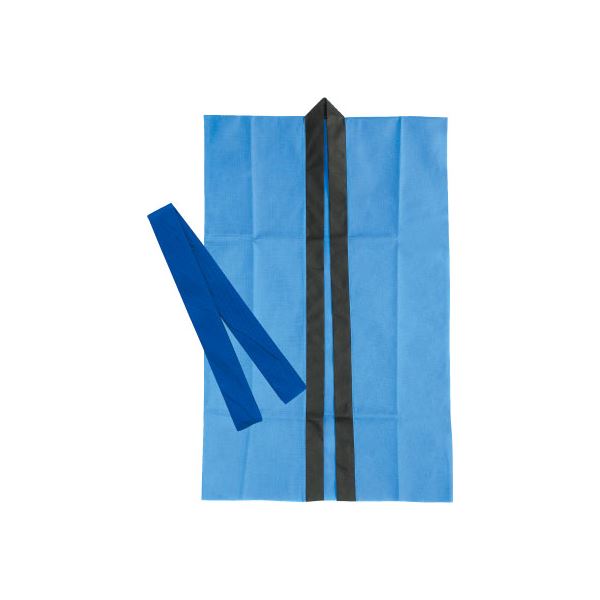 (まとめ)アーテック 不織布製はっぴ/法被 (Jサイズ) ロング丈 袖なし ハチマキ付き ブルー(青) (×30セット)