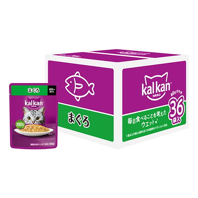 他サイト： カルカン パウチ 1歳から 60g×36袋 まぐろ 成猫用 ウェットフード キャットフード 総合栄養食 水分補給 毎日食べることを考えたウェット 猫 kal kan 大容量 まとめ買い 新カルカン 【の商品画像
