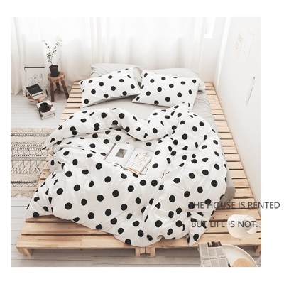 S 大きめドット 水玉 レトロスタイル ベッドカバー 3点セット