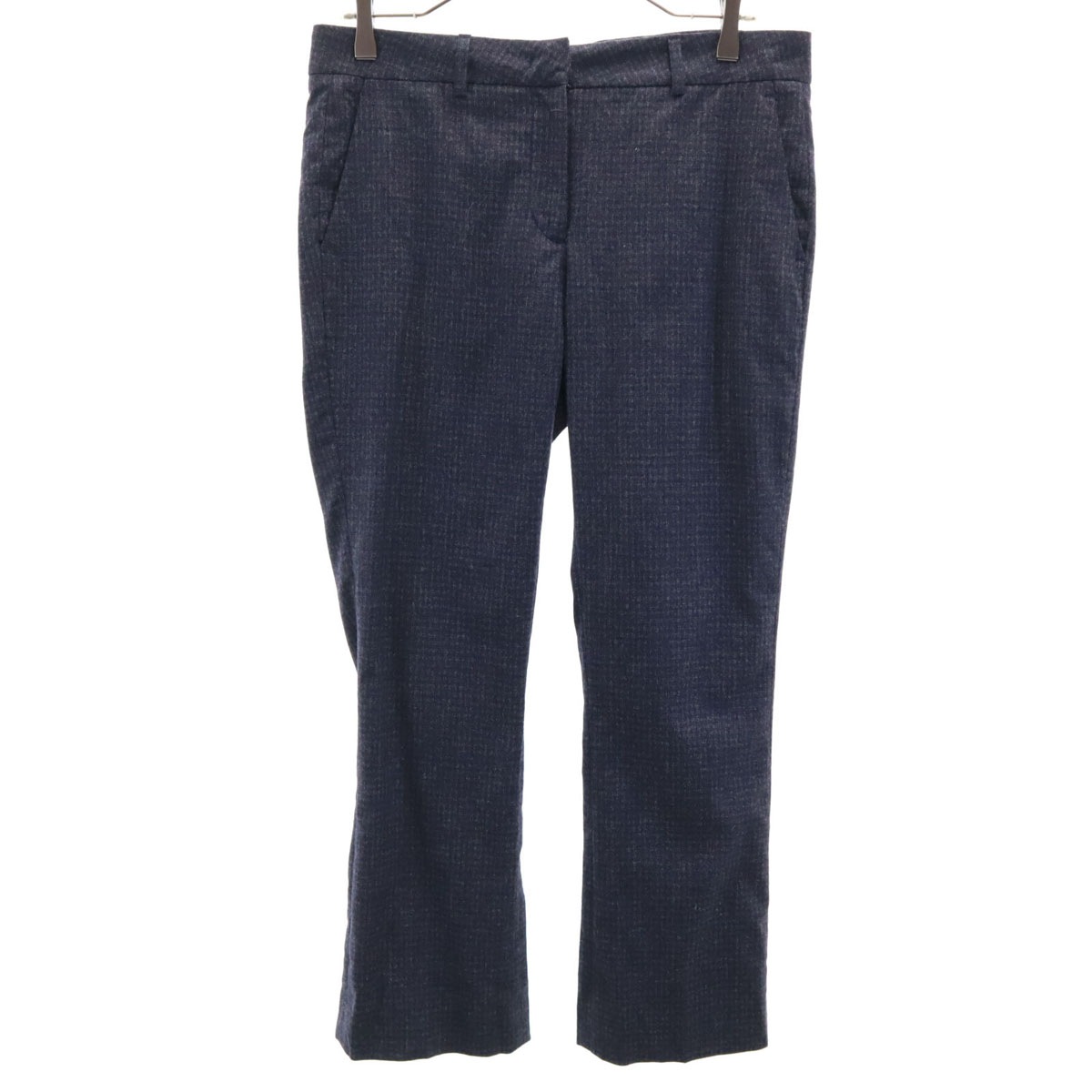 FABIANA FILIPPI ファビアナフィリッピ イタリア製 チェック柄 ウールパンツ S ネイビー系 レディース 古着