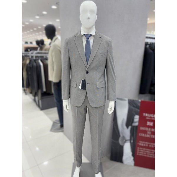 メンズ春夏ウエストヒドゥンバンディング背中半裏地 面接 礼服 婚礼 ベージュ カジュアル セットアップ スーツ