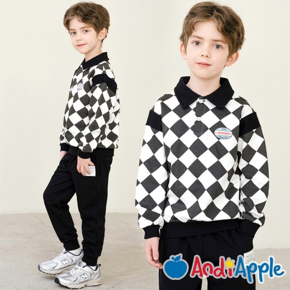 [アンディアップル] ディンディーンチェックカラー上下スーツ_A