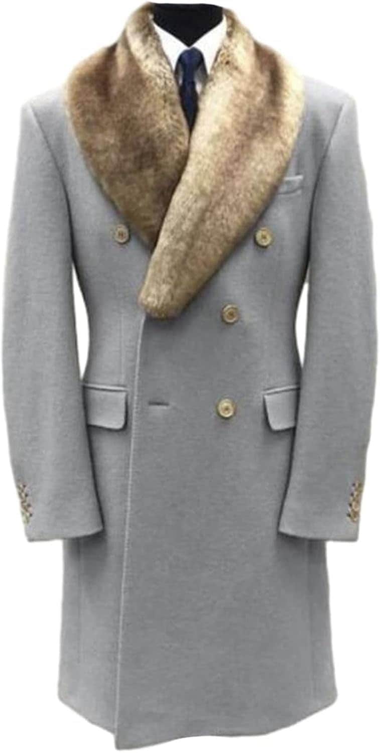 チェスターコート メンズ 無地 幾何模様 ラシャコート 厚手 冬 保温 防寒 ロングコート 大きい 修身 ステンカラー ファー付き ダブル ポケット付き メルトンコート かっこいい 旅行 お出か